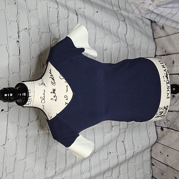Ann Taylor Tops - Ann Taylor Navy/White V-Neck Blouse NWT Size XS